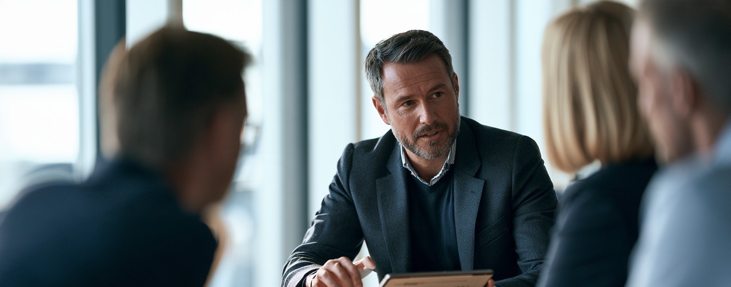 Conseiller présentant un contrat d'assurance vie à un couple